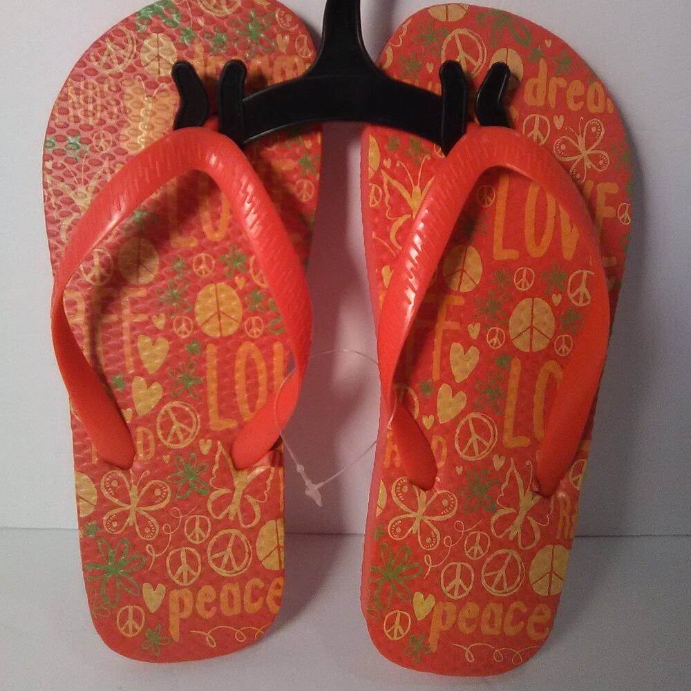 Juncture Kids / Girls Flip Flop Sandals Color Orange Size Small NWOT